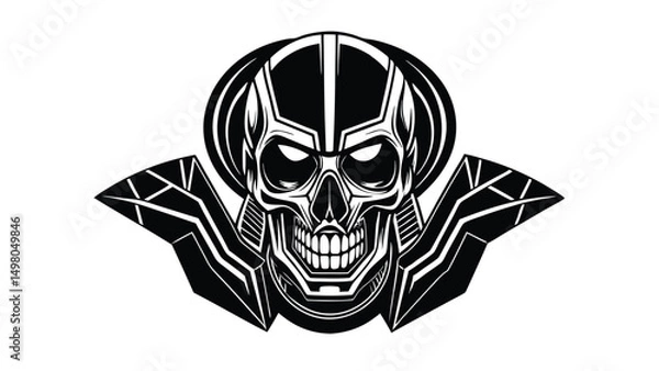 Obraz Futuristic Skull with Neon Accents Design