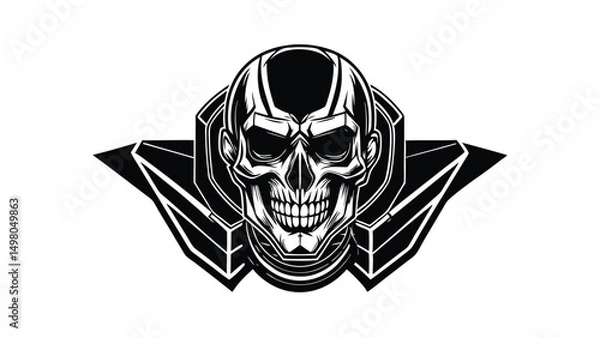Obraz Futuristic Skull with Neon Accents Design
