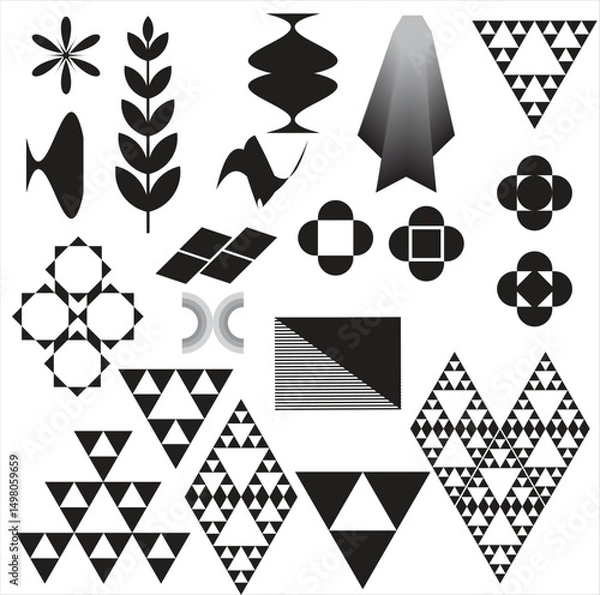 Fototapeta Geometric Shapes and Abstract Vector Elements Collection