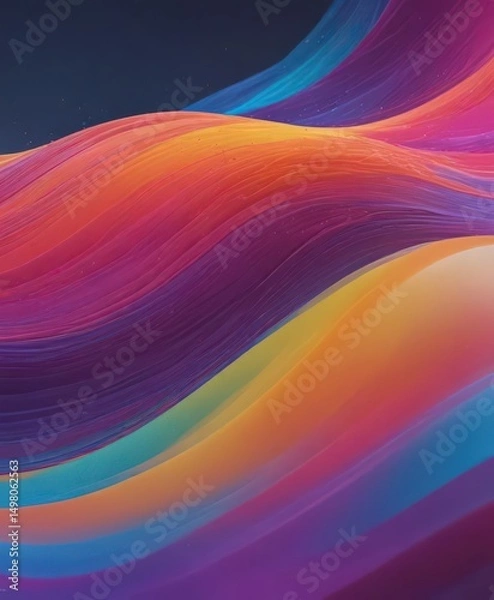 Fototapeta Abstract colorful wave texture; smooth curves, vibrant hues, flowing motion, energetic design, gradient, bold