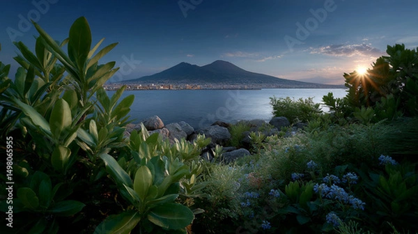 Fototapeta ont view of gulf of naples