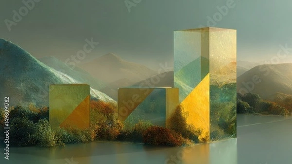 Obraz Visual Representation of Economic Dichotomy Featuring Solar Wall Installations Highlighting Renewable Energy Benefits and Environmental Responsibility