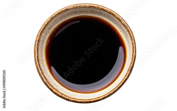 Obraz Bowl of coffee with a brown liquid in it
