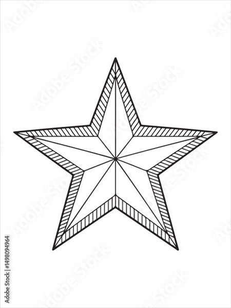 Obraz Giant Star Coloring Page with Stars and Stripes Patterns Inside