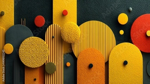 Obraz Intricately Detailed Abstract Illustration with a Vibrant Yellow Palette and Seamless Modern Design on a Complementary Background