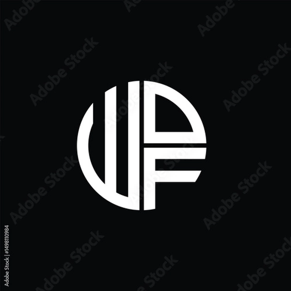 Fototapeta WOF logo WOF icon WOF monogram WOF letter minimalist Circle flat Unique modern abstract logo design.