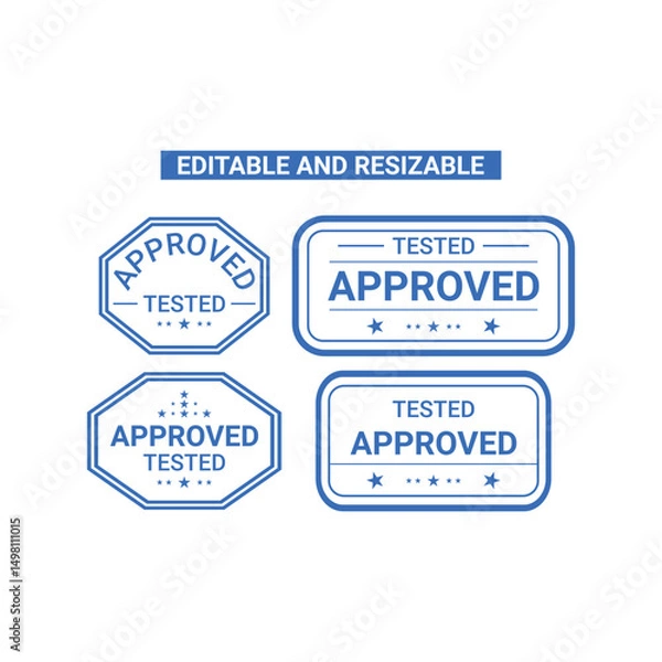 Obraz 4 100% editable green approved stamp with different shape