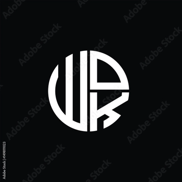 Fototapeta WOK logo WOK icon WOK monogram WOK letter minimalist Circle flat Unique modern abstract logo design.