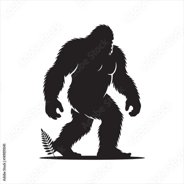 Fototapeta Bigfoot Sasquatch Middle Finger SVG Cut File for Circuit and Silhouette, EPS ,Vector, PNG , JPEG, Zip Folder