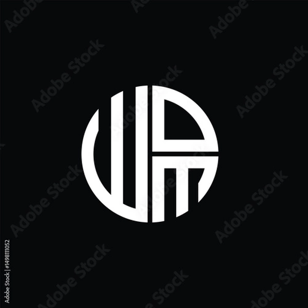 Fototapeta WOM logo WOM icon WOM monogram WOM letter minimalist Circle flat Unique modern abstract logo design.