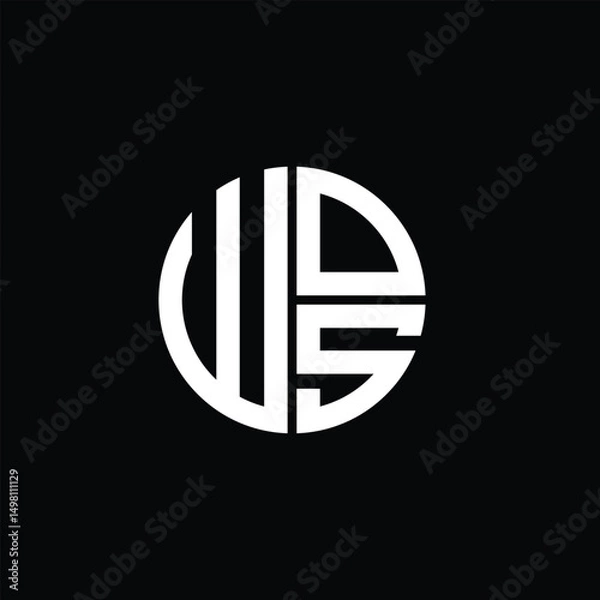 Fototapeta WOS logo WOS icon WOS monogram WOS letter minimalist Circle flat Unique modern abstract logo design.