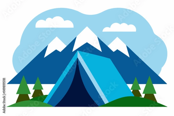 Fototapeta vector illustration of a mountain landscape