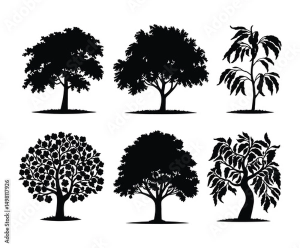 Fototapeta EPS Vector Template of a Peach Tree Silhouette