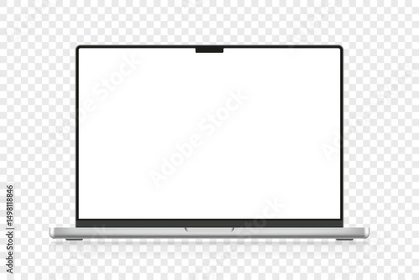 Obraz Realistic laptop mockup isolated on transparent background