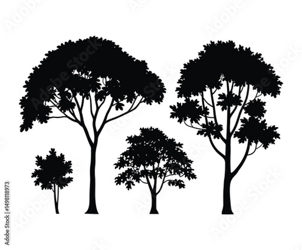 Fototapeta Silhouette of Teak Tree in EPS Vector Format