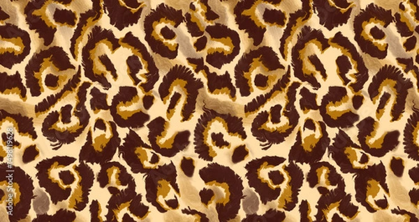 Obraz Leopard, zebra and giraffe pattern design. Liquid leopard pattern.For textile and print. Beige background. 