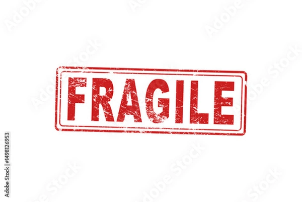 Obraz Safety, fragile rubber stamp on white background
