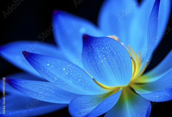 Fototapeta Close up of purple lotus water lily in bloom, Generative AI