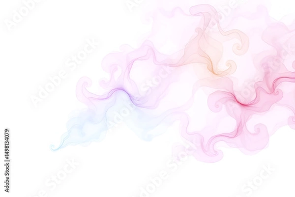 Fototapeta Abstract pink smoke clouds on white, an artistic watercolor splash design, Generative AI
