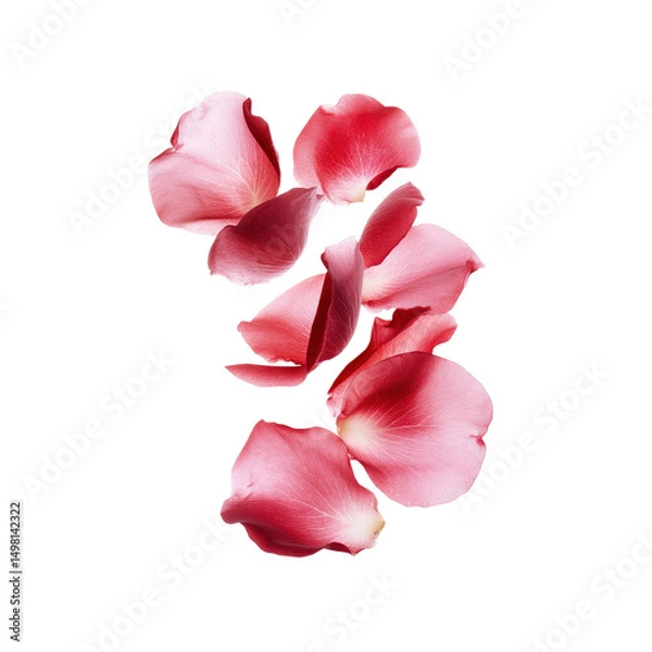 Fototapeta Falling Rose Petals on Transparent Background - Romantic and Elegant Floral Image
