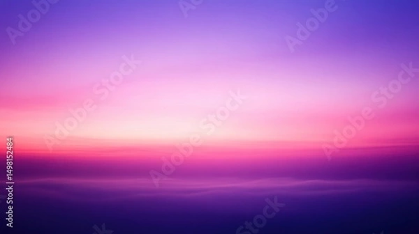 Fototapeta Serene Twilight Gradient Over Smooth Horizon in Soft Purple Colors