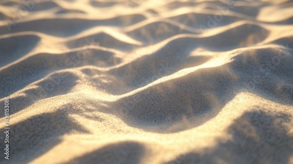 Fototapeta Soft Dunes with Gentle Ripples Under Warm Golden Light