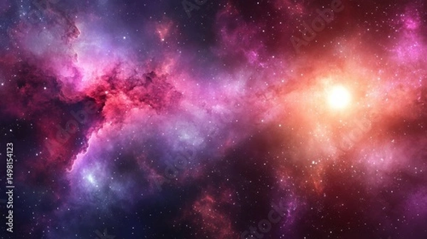 Fototapeta Vast Colorful Deep Space Scene with Stars and Nebulae
