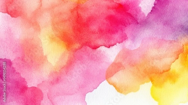 Fototapeta Vibrant Abstract Watercolor Background with Pink and Yellow Hues