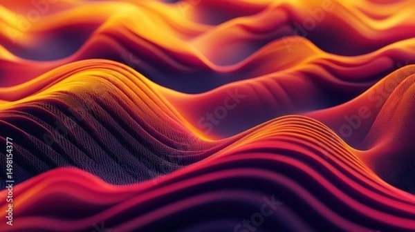 Fototapeta Vibrant Abstract Waves in Dynamic Red and Orange Color Palette
