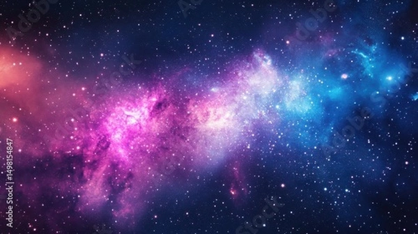 Fototapeta Vibrant Cosmic Nebula in Deep Space with Stars and Colorful Gas Clouds