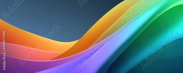 Fototapeta Abstract colorful waves in a harmonious gradient design
