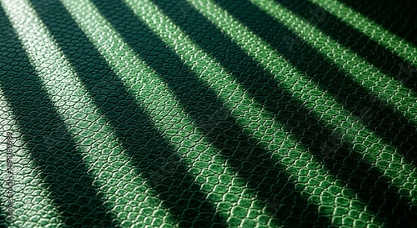 Obraz Abstract Green Reptilian Texture Surface with Striking Diagonal Shadows Pattern and Contrasting Light Detail