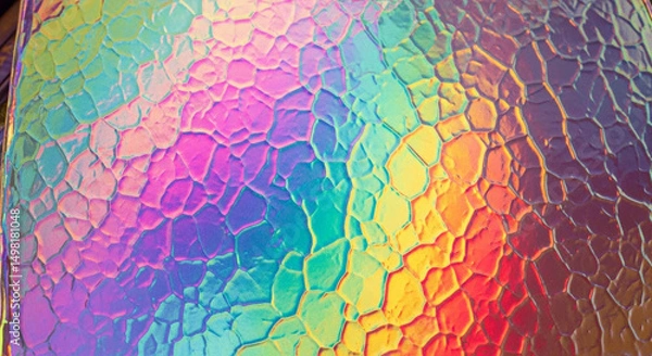 Obraz Vibrant colorful iridescent holographic textured surface abstract pattern background