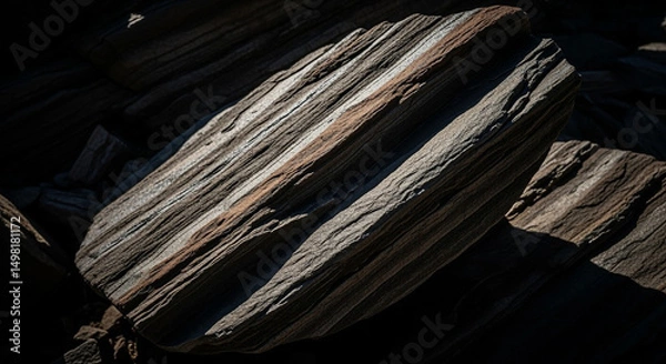 Obraz Layered natural rock geological texture formation