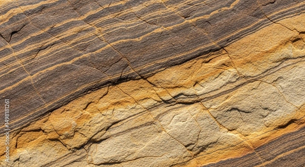Obraz Natural rock formation with intricate layered patterns and textured surface