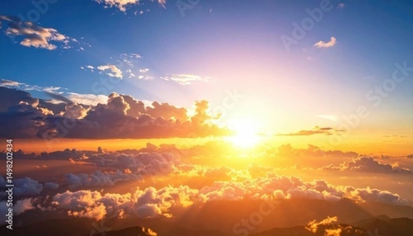 Fototapeta Celestial World concept-Sunset - sunrise with clouds 
