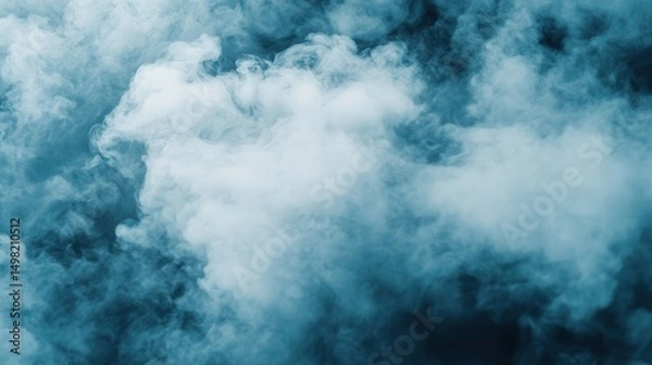 Obraz Ethereal Blue Cloudy Smoke Background for Atmospheric Effects