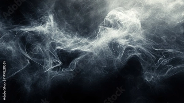 Obraz Ethereal Swirls of Smoke in Dark Background for Artistic Concepts