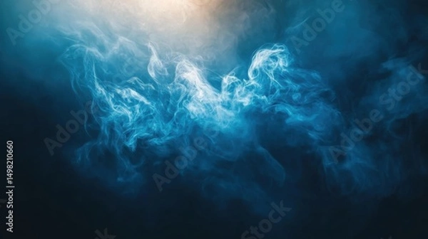 Obraz Ethereal Blue Smoke Background with Soft Lighting and Whimsical Swirls