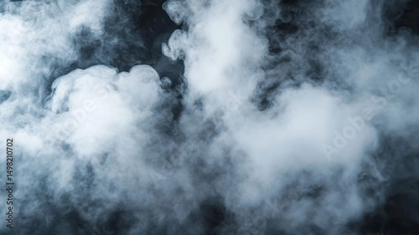 Obraz Soft White Smoke Flowing Against a Dark Background for Dramatic Effect