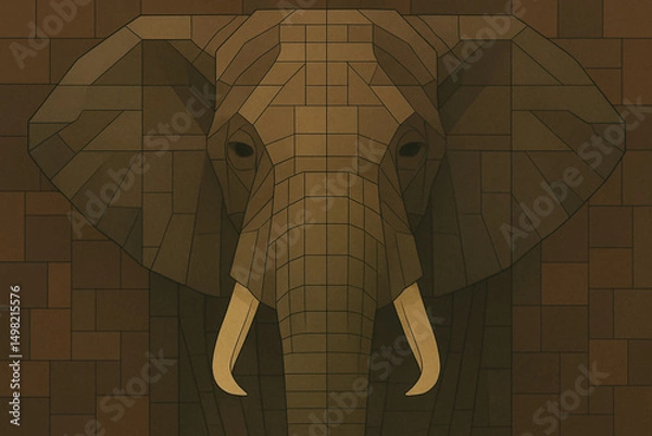 Obraz Elephant. Geometric shape pattern.