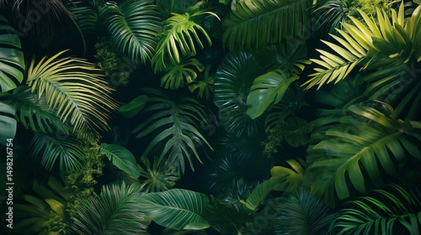 Fototapeta green fern leaves