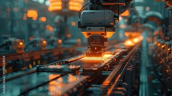 Fototapeta AIPowered Future A Revolutionary Assembly Line Transforming Manufacturing