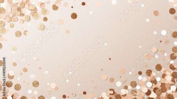 Obraz Ivory surface with fine foil accents in rose gold and champagne leaves refined space in the center for classy text overlays.