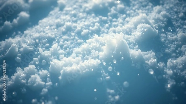 Fototapeta Macro Snow Texture with Dramatic Lighting and Sparkling Crystals – Photorealistic Winter Surface

