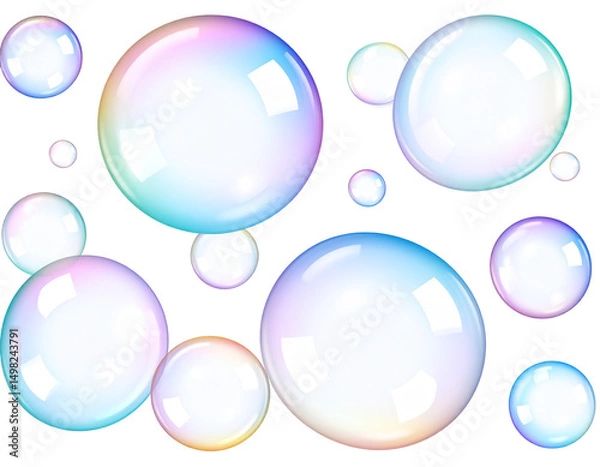 Fototapeta Colorful iridescent bubbles
