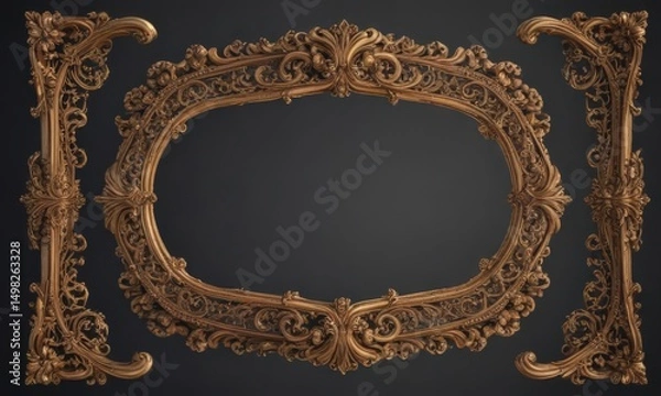 Fototapeta Intricate swirl frames, vintage style, perfect for elegant designs ,  filigree,  digital design,  vector illustration