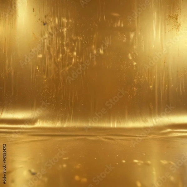 Fototapeta Luxurious gold foil backdrop with shimmering holographic effect ,  abstract art,  light
