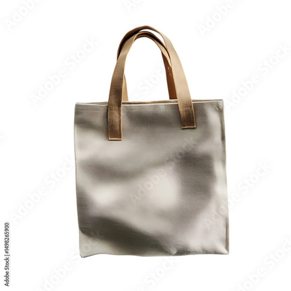 Fototapeta Minimalist Canvas Bag with Subtle Stitching and a S Isolated on Transparent Background