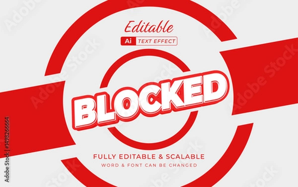 Fototapeta blocked editable text effect. suitable for security message